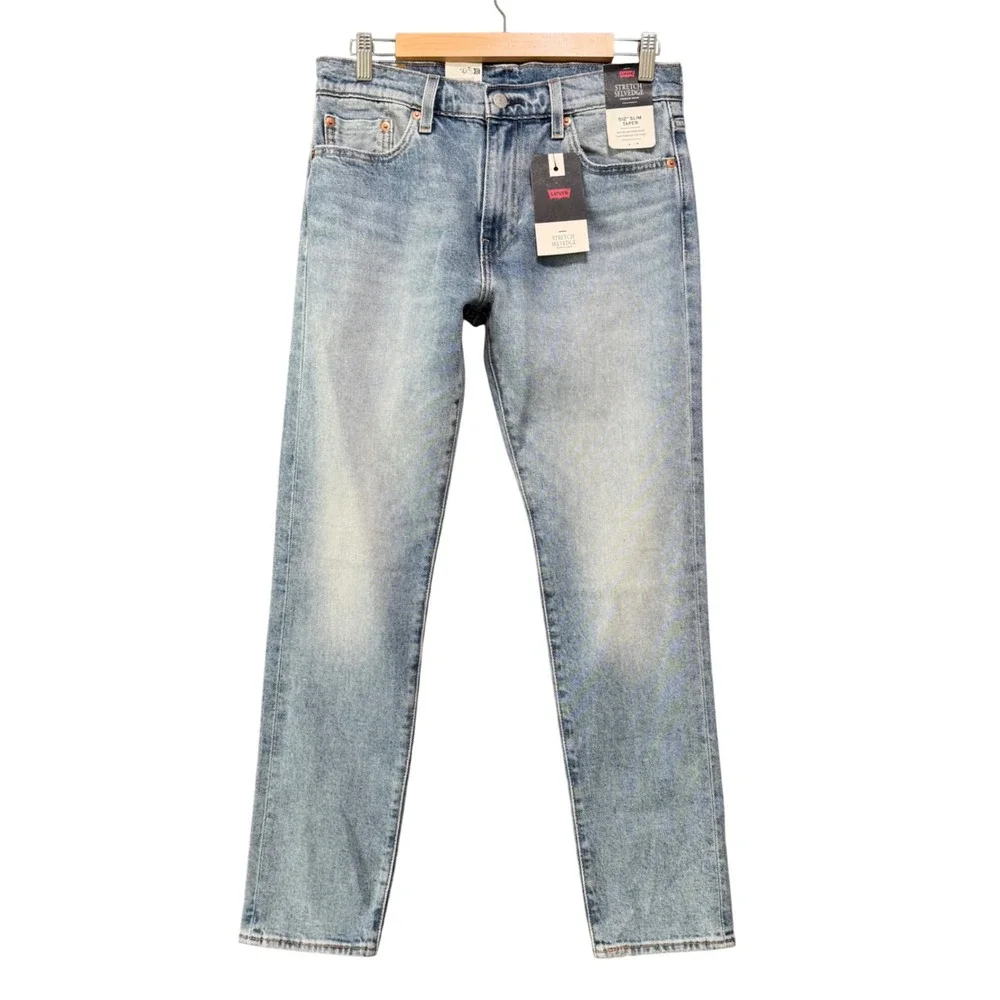 Levis‎ 512 Jeans 30x30 Selvedge Mens Slim Taper Light Wash Stretch Denim